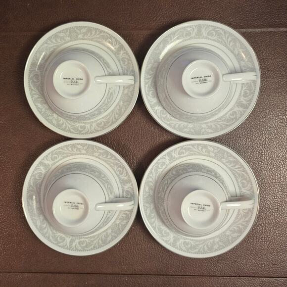 Vintage W. Dalton Whitney Pattern Imperial China 5671 Teacup & Saucer set of 4 - Picture 3 of 7